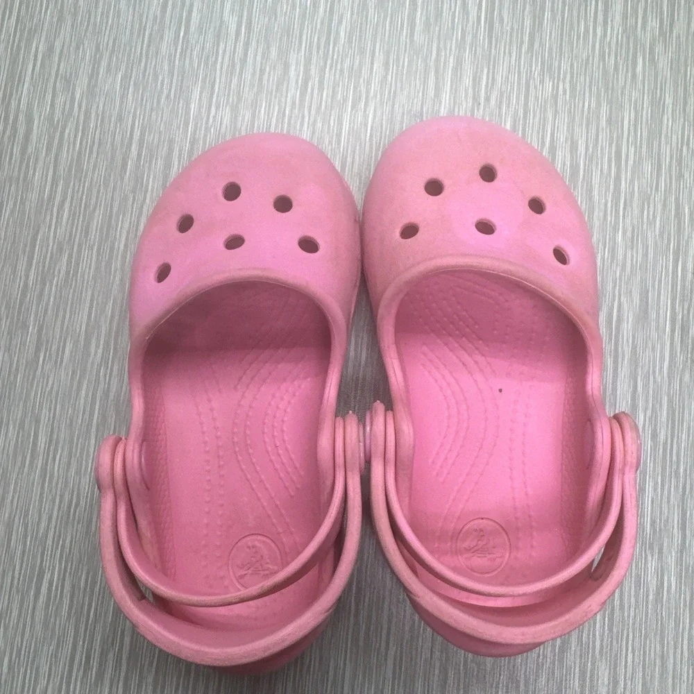 Crocs Kids Pink Clogs Slip On Sandals Shoes Size 8‎ Toddler Comfort Foam